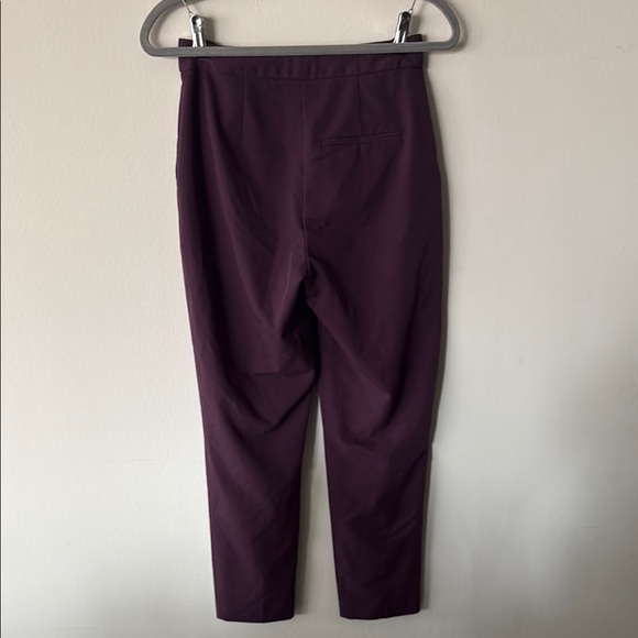 Topshop Purple Cropped Ankle Pants with Structured Fabric - Picture 6 of 7